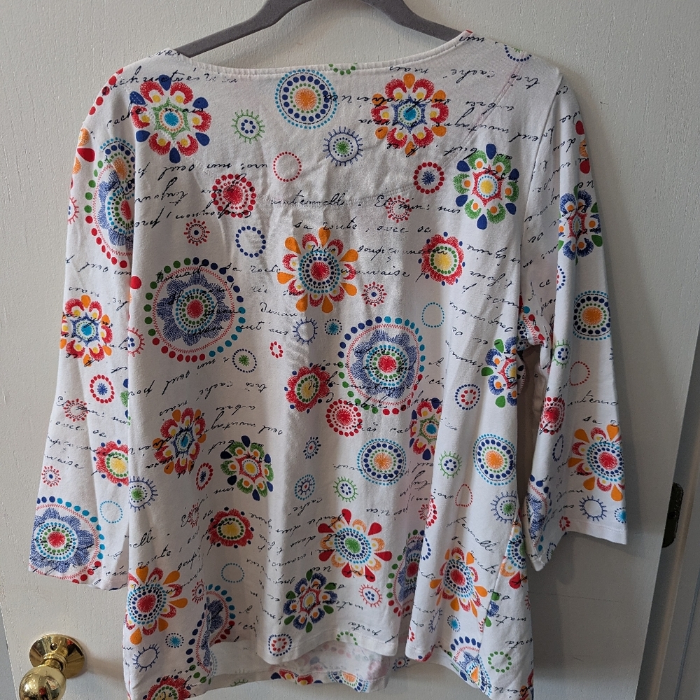 EUC Ladies Ruby Rd Woman Short Sleeve Embellished Shirt Size 1X - Picture 8 of 8
